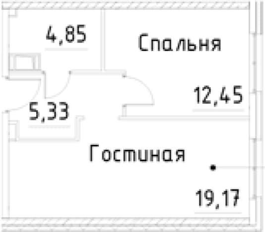 . Вариант № 1920404, 0, площадь - 41.8 квм, цена 10345274 рублей