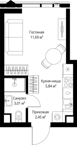 . Вариант № 2159611, 0, площадь - 22.99 квм, цена 22771595 рублей