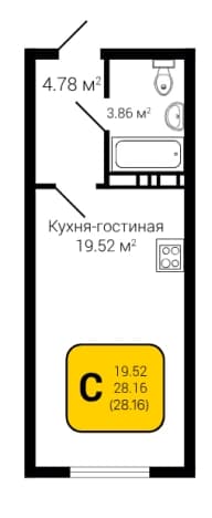 Купить квартиру до 2,5 млн в Воронежской области. Вариант № 1744233, 1, площадь - квм, цена 2449920 рублей