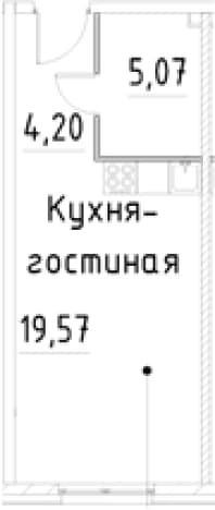 . Вариант № 2007032, 0, площадь - 28.84 квм, цена 7105377 рублей