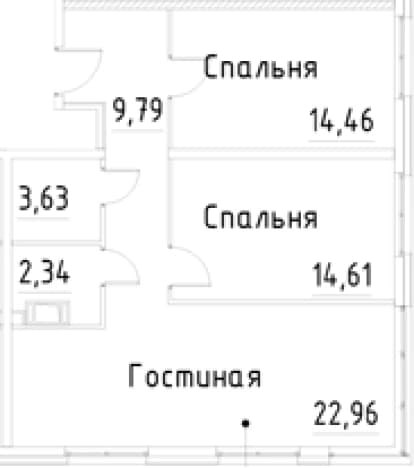 . Вариант № 1920223, 0, площадь - 67.79 квм, цена 15202965 рублей