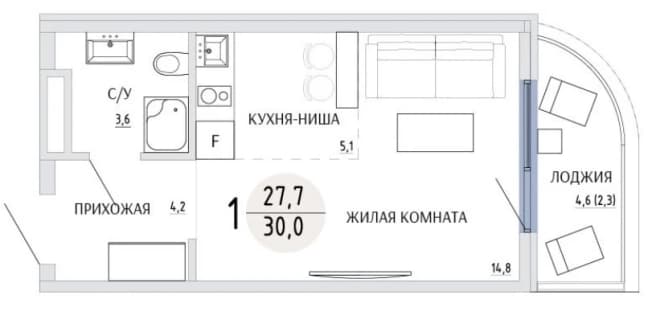 Купить квартиру в ЖК Образцово в Керчи. Вариант № 2167959, 1, площадь - квм, цена 5980000 рублей