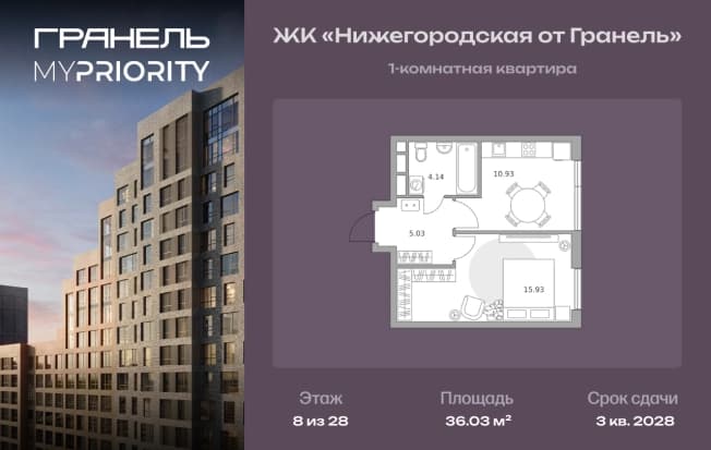. Вариант № 2198660, 0, площадь - 36.03 квм, цена 17422185 рублей
