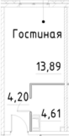 . Вариант № 1920267, 0, площадь - 22.7 квм, цена 6105668 рублей