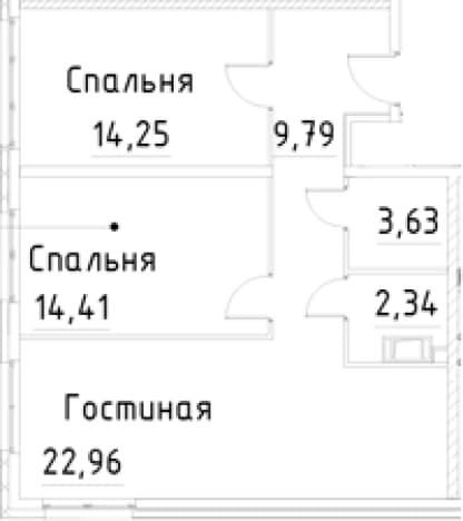 . Вариант № 1853455, 0, площадь - 67.38 квм, цена 15201979 рублей