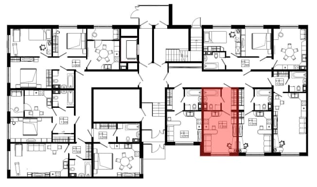 . Вариант № 2151501, 0, площадь - 25.9 квм, цена 3237500 рублей