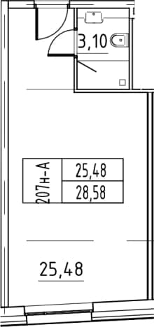 . Вариант № 467910, 0, площадь - 28.58 квм, цена 7573700 рублей