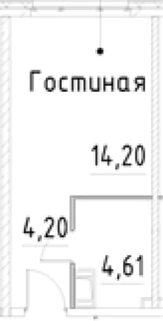 . Вариант № 1920378, 0, площадь - 23.01 квм, цена 6147632 рублей