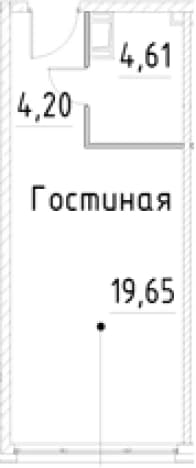 . Вариант № 1853515, 0, площадь - 28.46 квм, цена 7011755 рублей