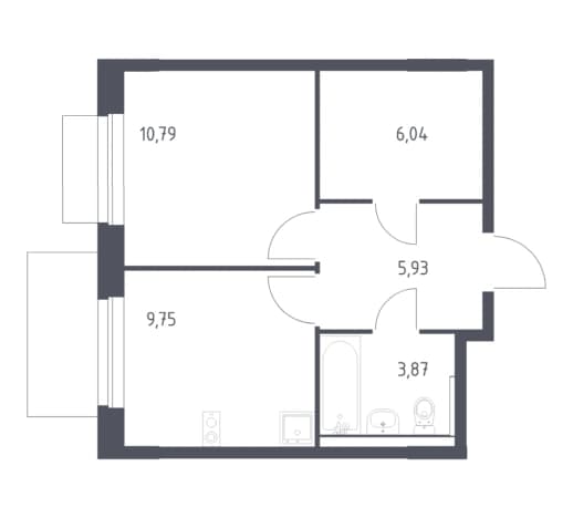 . Вариант № 1726463, 0, площадь - 36.38 квм, цена 10871131 рублей