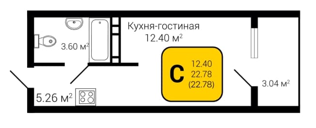 Купить квартиру до 2 млн на вторичке в Воронежской области. Вариант № 1745338, 1, площадь - квм, цена 2027420 рублей