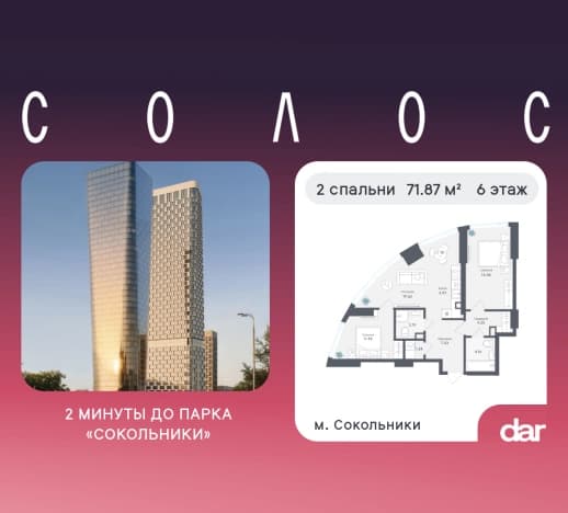 . Вариант № 2193001, 0, площадь - 71.87 квм, цена 31633868 рублей