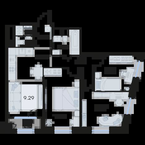 . Вариант № 1920895, 0, площадь - 71.3 квм, цена 25988234 рублей