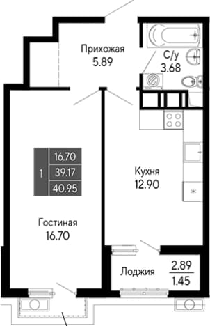 . Вариант № 2112179, 0, площадь - 39.17 квм, цена 9009000 рублей