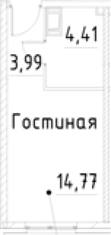 . Вариант № 1920559, 0, площадь - 23.17 квм, цена 6010084 рублей