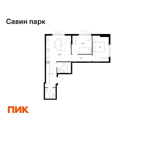 . Вариант № 2204643, 0, площадь - 60.6 квм, цена 8902140 рублей