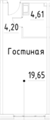 . Вариант № 2007107, 0, площадь - 28.46 квм, цена 7222097 рублей