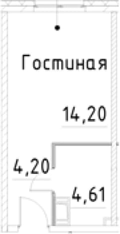 . Вариант № 1853528, 0, площадь - 23.01 квм, цена 6168341 рублей