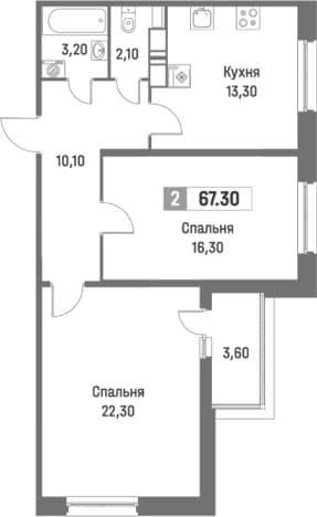 Купить двухкомнатную квартиру в новостройках (ЖК) в ЖК Вингс (Wings) в Санкт-Петербурге. Вариант № 1872785, 1, площадь - квм, цена 12903259 рублей