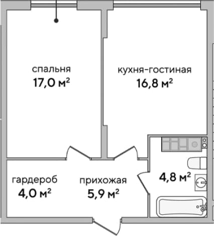 . Вариант № 2127091, 0, площадь - 48.5 квм, цена 16704736 рублей