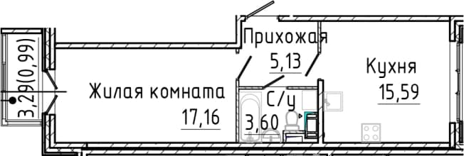 . Вариант № 2035746, 0, площадь - 41.48 квм, цена 8748820 рублей